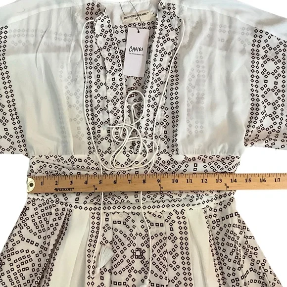 NWT Free People Kimono Maxi Dress in Pearl and Brown - Picture 3 of 16